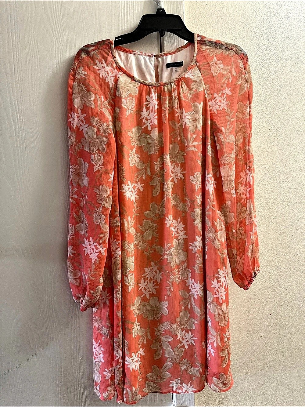 Tommy Hilfiger Floral Mini Dress in Orange & White Size 8